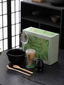 Bộ 6 dụng cụ đánh trà Matcha bằng gốm sứ Nhật Bản dùng cho nghi lễ trà Matcha Dụng cụ đánh trà Matcha Bộ dụng cụ đánh trà Matcha Bộ đế tre trắng - Nhiều màu - Xem 24