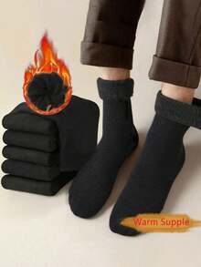 3/6 paia di calze invernali extra spesse e termiche per uomo, confortevoli e morbide, regalo di Natale per papà, adatte per il freddo, calze lunghe, calze invernali nere, calde e casual, spesse, traspiranti e confortevoli, calzini equipaggio adatti per tutte le stagioni, calze calde e accoglienti - Multicolore - Visualizzare 1