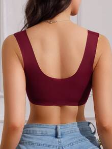一件式前开式性感露背休闲内衣 - 舒适简约休闲 - 运动休闲可爱 - 清纯可爱 - 甜美浪漫 - 法式浪漫 - 田园成熟魅力 - 优雅休闲 - 常规成熟魅力 - 奢华无钢圈/可拆卸衬垫针织面料支撑舒适内衣 - 紅色 - 查看 3