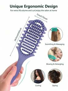 Lightweight Curly Hair Brush – Vent Design For Fast Drying, Curl Defining & Gentle Styling, Great For Summer, Travel & Everyday Use - Multicolor - View 6
