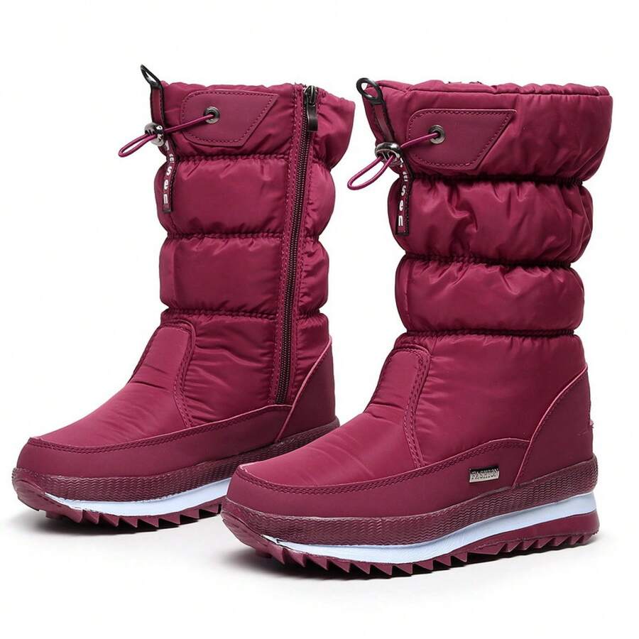 Botas de neve femininas - Borgonha - Ver 1