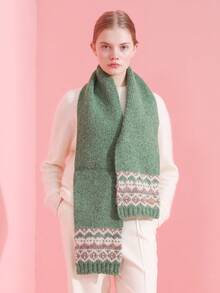 1pc Elegant Striped Warm And Windproof Women's Neck Scarf, Suitable For Daily Wear, Commuting, Outdoor, Travel, Fashion Versatile Accessory