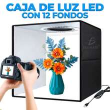 ELE-GATE Caja de Estudio Fotográfico Con Luz LED Regulable - Negro - Ver 1