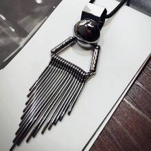 Creative Tassel Sweater Chain Pendant - Fashion Versatile Long Necklace For Women - Gun Black 918 - View 5