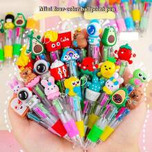 Christmas Limited Edition: 12/24-Pack Cute Cartoon 4-Color Mini Ballpoint Pens - Portable Retractable Multi-Color Pens, Must-Have Christmas Gifts For Students & Journaling - 彩色 - 查看 2
