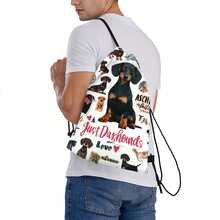 Mochila con cordón estilo vintage con estampado de Dachshund - Mochila estilo bohemio con pato amarillo, mochila con tema de dibujos animales, bolsa de gimnasio, bolsa plegable, bolsa con cordón, bolsa de natación, ligera, de gran capacidad, con compartimento para zapatos, bolsa deportiva para deportes, fitness, ejercicio, viaje, vacaciones, mujeres y hombres, bolsa de yoga duradera