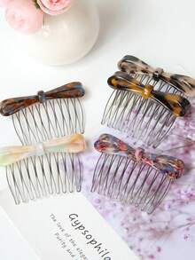 Peigne à cheveux en acétate avec nœud pour femmes, dompte-cheveux pour frange et cheveux rebelles, peigne réversible antidérapant, accessoire capillaire polyvalent minimaliste et élégant pour des cheveux volumineux, coiffure de côté, qualité premium, peigne à cheveux, accessoires pour la tête, accessoires capillaires pour femmes