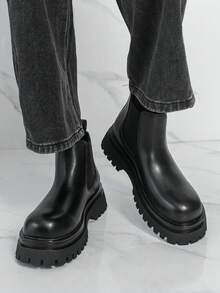 2025 بوت جلدية عالية الكاحل للرجال موديل خريف/شتاء جديد، بوت كاوبوي ذات كعب عالي وسُمك في الأسفل باللون الأسود، بوت كاحل قابلة للانزلاق، بوت صيفية متوسطة الارتفاع باللون الأسود الخالص، بوت بريطانية الطراز للرجال، بوت رجالية قابلة للتنفس وللانزلاق، بوت تشيلسي عالية الكاحل فاخرة للدراجات النارية، بوت جديدة متعددة الاستخدامات، بوت جلدية بتصميم استوديو تصوير بطراز بريطاني، بوت رسمية للأعمال للرجال، بوت جلدية ذات رأس كبير، بوت قصيرة لفساتين الزفاف، بوت عمل مريحة وعصرية - الأسود - مشاهدة 4