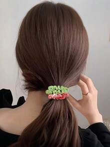 5pcs/3pcs Christmas Colorful Telephone Wire Hair Scrunchies, Soft Elastic Hair Ties For Ponytail, High Elasticity Hair Accessories Suitable For Christmas And Daily Use ,Ponytail Holders ,Hair Elastics ,Hair Rubber Bands ,Hair Rope