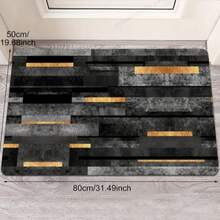 1pc Doormat, Front Door Mat, Welcome Mat, Rustic Style Welcome Mat, Outdoor Entrance Mat, Perfectly Suitable For Indoor Farmhouse Style, Fun Kitchen Carpet, Home Decor. High-Quality Non-Slip Diatomite Mat | Non-Slip Rubber Bottom | Perfectly Suitable For Bathroom, Kitchen And Shower, Available In Multiple Sizes. [Bathroom Mat] [Bathroom Mat] - Black - View 4