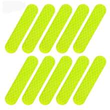 10 Stücke reflektierende Aufkleber für Motorradhelme und Fahrradreifen, fluoreszierend grüne multifunktionale Warnaufkleber, dekorative reflektierende Streifen gegen Kollision für Outdoor-Camping und Nachtfahrten, Motorradhelm-Zubehör, Fahrausrüstung, kombiniert mit reflektierenden Bändern für sicherere Fahrt
