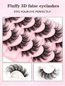 10 Pairs Of DD Russian Curl Holiday Eyelashes, High Curl, Thick And Bold Full Eyelash Extension - 尖尾漫畫款 - 查看 5