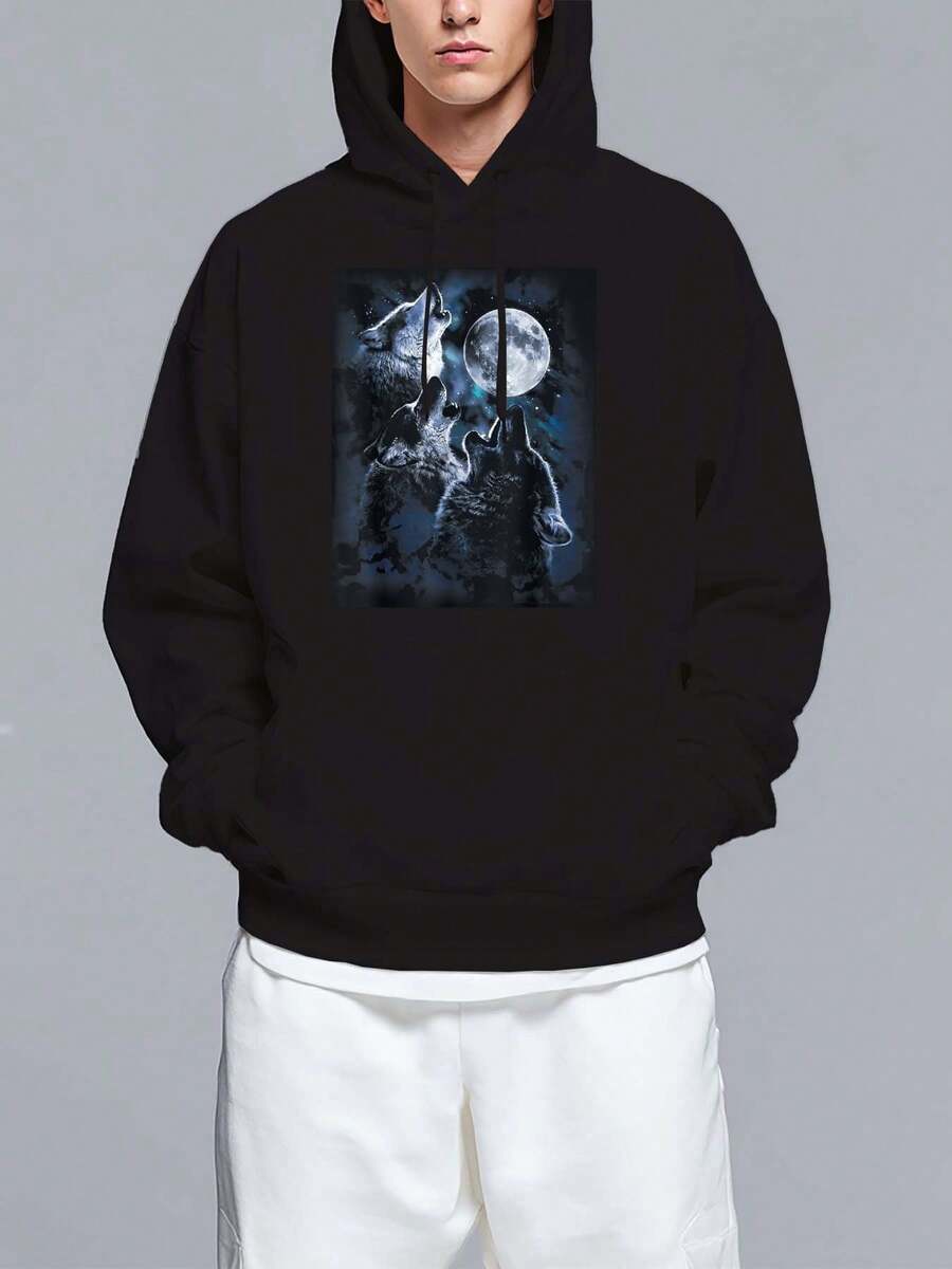 Men Zip-Up Hoodies - 黑色 - 查看 1