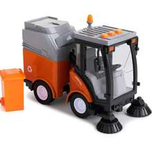 儿童益智街道清洁车玩具，带灯光和音效，摩擦动力轮，可拆卸垃圾桶和旋转刷，耐用塑料清洁车玩具，玩乐好玩 - 彩色 - 查看 3