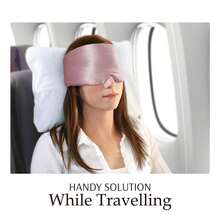 Masker Tidur Sutra Mulberry 100%, Unisex, Tali Pengikat yang Dapat Diatur, Ukuran Besar, Kedap Cahaya, Cocok untuk Tidur Semalaman, Perjalanan dan Tidur Siang, Warna Cerah - Berwarna merah muda - View 7