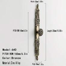 1pc European Zinc Alloy Carved Vintage Drawer Handle, Antique Bronze Knobs And Handles Classic Style Cabinet Pulls, High Quality Furniture Kitchen Dresser Bedroom Wardrobe Door Handles - Bronze - View 5