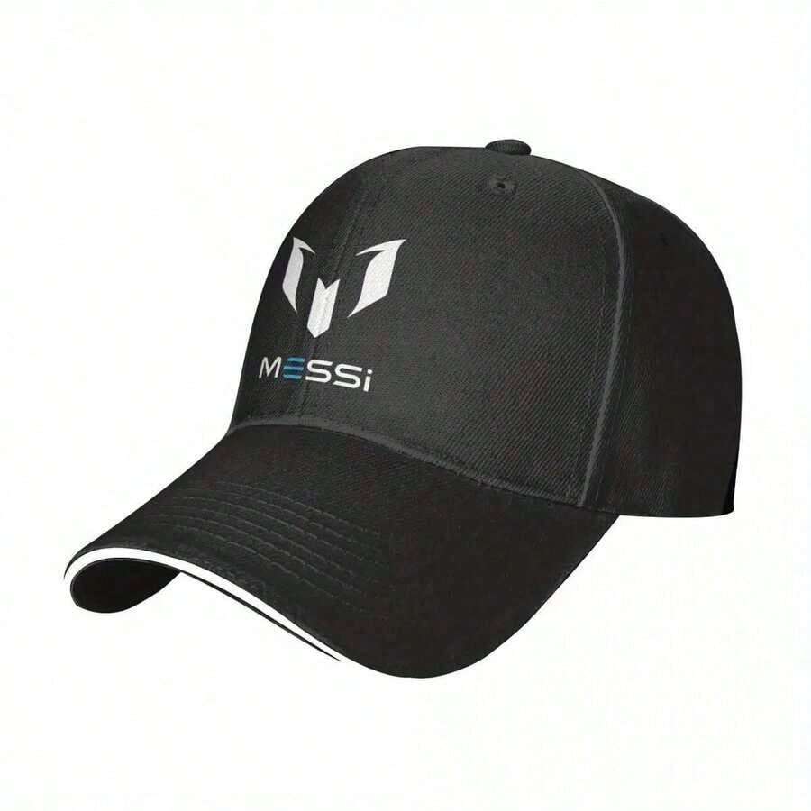 -Inspired Baseball Cap - Adjustable, Unisex Dad Hat With Soccer Ball, Black With White Trim, Hand Washable, Travel & Sports Fans, Travel Headwear | Adjustable Cap | Durable Headgear - màu đen - Xem 1