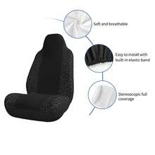 1件装黑色豹纹通用四季通用汽车内饰座椅套套装，座椅保护套，汽车配件，适合女性（豹纹印花，织物材质，适用于多种车型，全面保护） - 均碼 - 查看 4