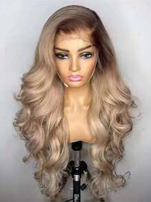 13x4 HD Transparent 250 Density Ombre Blonde With Dark Root Body Wave Lace Front Wigs Human Hair Wigs Water Wave Lace Front Wigs Human Hair Deep Part Lace Wig Blonde Colored Wigs Pre Plucked With Baby Hair - 根染&漸變色 - 查看 2