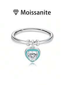 1pc Women's Wedding Ring Pendant, 2.1g S925 Sterling Silver, 1 Carat Moissanite, Bohemian Palace Style, Luxury Engagement/Wedding/Anniversary/Valentine's Day Gift, Comes With Moissanite Certificate And Elegant Gift Box - Silver - View 10