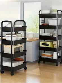This 5/4/3 Tier Rolling Storage Cart Is Made Of Thickened Tube Material, Sturdy And Durable, With Strong Load-Bearing Capacity. It Is Specially Designed For Cosmetic Storage. The Cart Can Rotate 360 Degrees And Is Made Of Durable Plastic Material With Strong Load-Bearing Capacity. Suitable For Holiday Decoration, Bedroom, Kitchen, Bathroom, Living Room, And Outdoor Camping, Etc. Bathroom Accessories - Multicolor - View 8