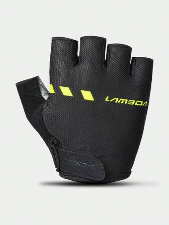  LAMEDA 1pair New Men's Half-Finger Cycling Gloves, Breathable & Comfortable Sports Gloves, Stylish Design For Biking And Outdoor Activities, Ideal For Cycling Enthusiasts
