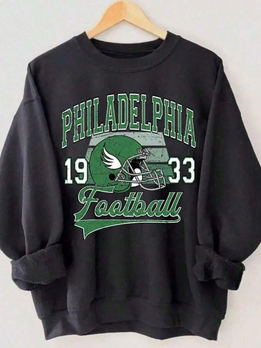 Mens Winter Clothes1pc Funny Sweatshirt Unisex Vintage 90s Style Chicago Football Sweatshirt, Game Day Sweatshirt, Chicago Team Football Sweatshirts, Sunday Chicago, Sport Sweatshirts, Chicago FootballLoose And Comfortablemen Winter Clothes Sudaderas Para Hombre - 白色 - 查看 1