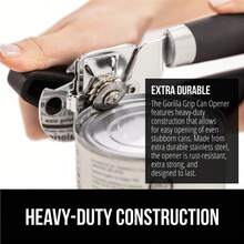 Heavy Duty Stainless Steel Smooth Edge Manual Can Opener And Bottle Openers, Soft Comfortable Handle, Oversized Handheld Turn Knob, US Designed Multifunctional Kitchen Tool, Black - Black - View 4