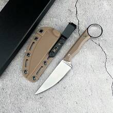 Fixed Blade Knife Camping Outdoor Survival Straight Knife EDC Mountaineering Hiking Jungle Multi-Purpose Tool With K Sheath - Total length 20cm Blade length 9.3cm Handle length 10.7cm - 查看 8