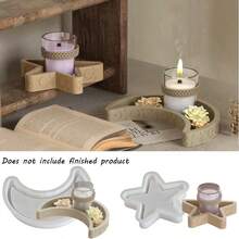 1/2 Stück/Set Stern und Mond Silikonform, DIY Harzform für dekorative Tisch-Accessoires, DIY dekorative Ablage, Kerzenhalter, Heimdekoration, Eid, Ramadan Dekoration