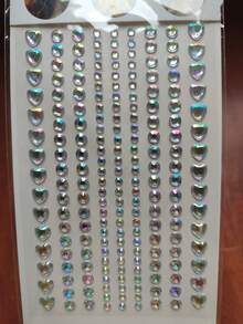 1-8 Sheets Self Adhesive Pearl Stickers Flat Back Pearls For Craft Hair Face Makeup Nail Cell Phone Scrapbooking Decor, Heart, Star Shaped - Multicolor - View 42