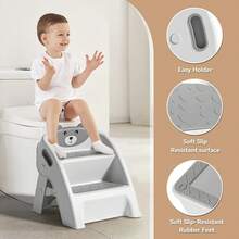 Toddler Step Stool, Foldable 2-Step Kids Stool With Non-Slip Design And Handle, Multipurpose Step Stool For Bathroom Sink, Kitchen, Bedroom, Counter - 藍色 - 查看 4