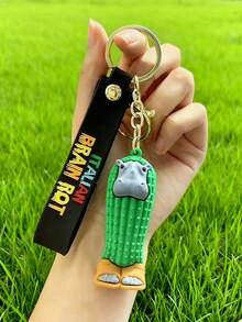 1pc Wooden Stick Figure Shanhaijing Keychain, Creative Gag Car Pendant, 3D Abstract Accessory, Niche Design Bag Charm, National Style Gift Bag Charms Car Accessories Teacher Friend Sister Gift Ideas