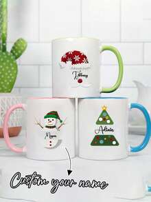 Tazza da caffè personalizzata, può stampare la tua foto/nome, tazza personalizzata, stoviglie romantiche, adatta sia per uomini che per donne, regalo ideale per famiglia e amici, adatto anche per Ognissanti, Natale, anniversario, ricordo, azienda, uso personale e ufficio, regalo perfetto per la stagione autunnale/invernale - Multicolore - Visualizzare 3