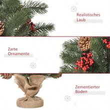 HOMCOM Artificial Christmas Tree 50 Cm With 55 Branches, 4 Red Berries And 4 Pine Cones, Stable PE And Cement Base, Ø28 X 50 Cm - Green - View 5