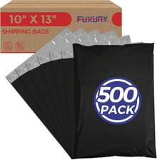Fuxury Poly Mailers 12x15.5Inch 50 Pcs, Waterproof Shipping Bags For Clothing, Strong Adhesive Heavy Duty Shipping Mailing Envelopes, Self Seal Mailers Poly Bags For Business,Light Purple - 黑色 - 查看 9