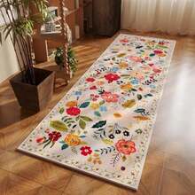 Rugcomf - Alfombra para sala de estar, 6 x 9 pulgadas, lavable a máquina, estilo bohemio, antideslizante, floral, clásico, de pelo bajo, alfombra grande para sala de estar, recámara, granja, comedor,(8' x 2'7" (Rectangular) Beige) - Tipo 22 - Ver 6
