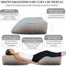 HOGESA Almohada para Piernas, Almohada Inflable, Mejora la circulación, Disminuye Varices y pies Hinchados, con Bolsa de Inflado Rápido, para Dormir, recuperación, Embarazadas (Gris) - gris - Ver 10