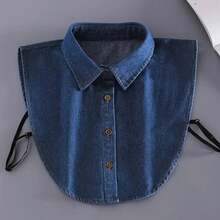 Cuello falso, decoración de cuello de camisa versátil para las cuatro estaciones, cuello puntiagudo a juego con suéter de mezclilla, cuello redondo de alta gama unisex, collar decorativo utilizable de unicolor para boda, fibra de poliéster - Color claro - Ver 2