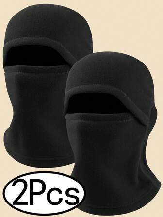2Pcs Fleece Balaclava Ski Mask Winter Balaclava Face Mask Men Women Fleece Warm Motorcycle Helmet Full Head Mask For Cold Weather Balaclava Ski Mask Moisture Wicking Full Face Mask Windproof Warm Double Layers Winter Skiing Men Women