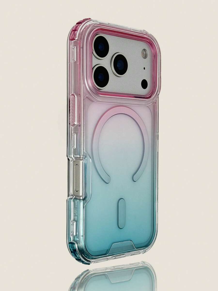 Magnetic Style Silicone Cute 1pc Gradient Color Magnetic Wireless Charging Phone Case, Soft Silicone Back Cover, Candy Color, Compatible With Iphone 17 Air 16 15 14 13 12 11 Pro Max Plus Spring Birthday Case Gift