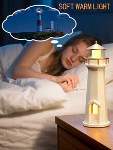 1 pieza Altavoz Bluetooth con forma de faro, con cargador inalámbrico y efectos de iluminación ambiente RGB, disponible con versión RGB controlada por aplicación - Blanco - Ver 8