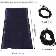 Lounger Mesh Replacement Fabric With Rope, Foldable Patch For Garden, Pool And Lawn - Navy Blue - View 3