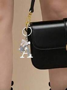 Diamond Personalized Minimalist A-Z Multifunctional Bag Charm, European And American New Arrival Creative Luggage Key Chain - Shiny 5-Star Diamond Pendant, Shiny Letter A-Z, Shiny Bow, Shiny Alloy Bag Charm - Perfect Gift For Birthday And Special Occasions, Earphone Charm - Multicolor - View 6