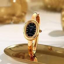 GUANQIN 1 szt. Mały, zabytkowy, luksusowy damski zegarek na bransoletce, modny, minimalistyczny, elegancki, wodoodporny zegarek kwarcowy ze stali nierdzewnej, odpowiedni do noszenia na co dzień, prezent urodzinowy, na Halloween, Boże Narodzenie, Dzień Ojca, dla studentów, na festiwale, randki, do biznesu, na prezenty