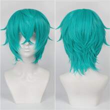 40英寸短款合成假发，带刘海，男女通用，适合男士佩戴，层次感直发，无胶耐热纤维，高密度，外观自然