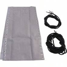 Lounger Mesh Replacement Fabric With Rope, Foldable Patch For Garden, Pool And Lawn - White Grey - View 1