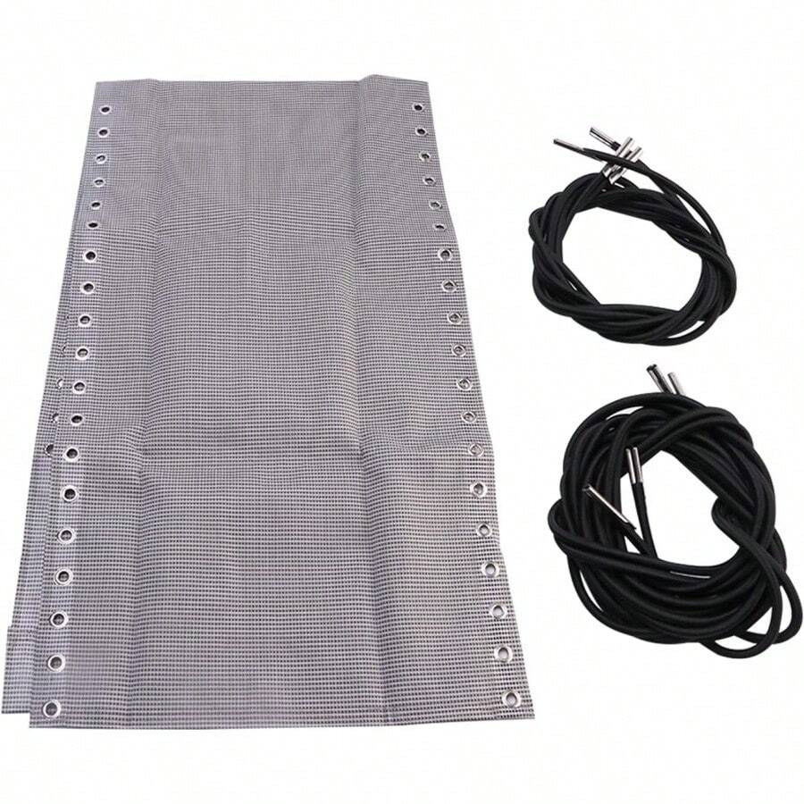 Lounger Mesh Replacement Fabric With Rope, Foldable Patch For Garden, Pool And Lawn - White Grey - View 1