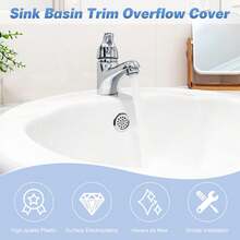 4pcs Plastic Sink Overflow Ring Set - Protects Against Water Damage, Easy Installation, Adjustable, And Versatile For Kitchen And Bathroom Sinks - Basin Overflow Cover, Vanity Sink Overflow Cover Kitchen Items Kitchen Accessories Kitchen Tools