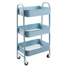 3-Tier Mobile Storage Cart, Steel Frame Structure, With Handle & 2 Brakes, Easy Assembly, Suitable For Bedroom, Laundry Room And Bathroom Storage - Multicolor - View 16
